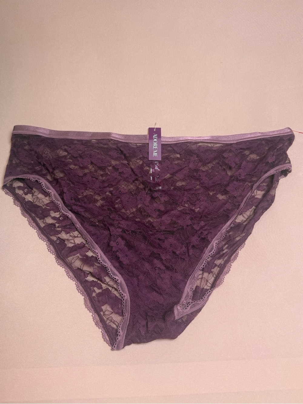 Adore Me Purple Burgundy High Cut Lace Panties Underwear Intimates Size 3X NWT